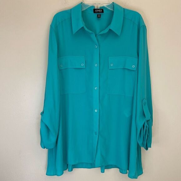 Jones| New York| Large| Career Wear| Button down| pleated back - Picture 8 of 12